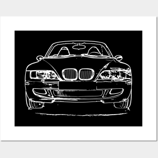 White Z3 M Car Sketch Art Posters and Art